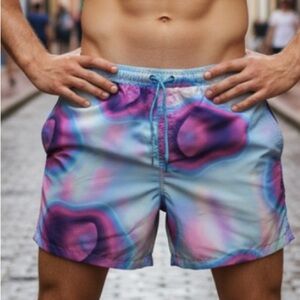 Surf Society colorful print swim shorts s